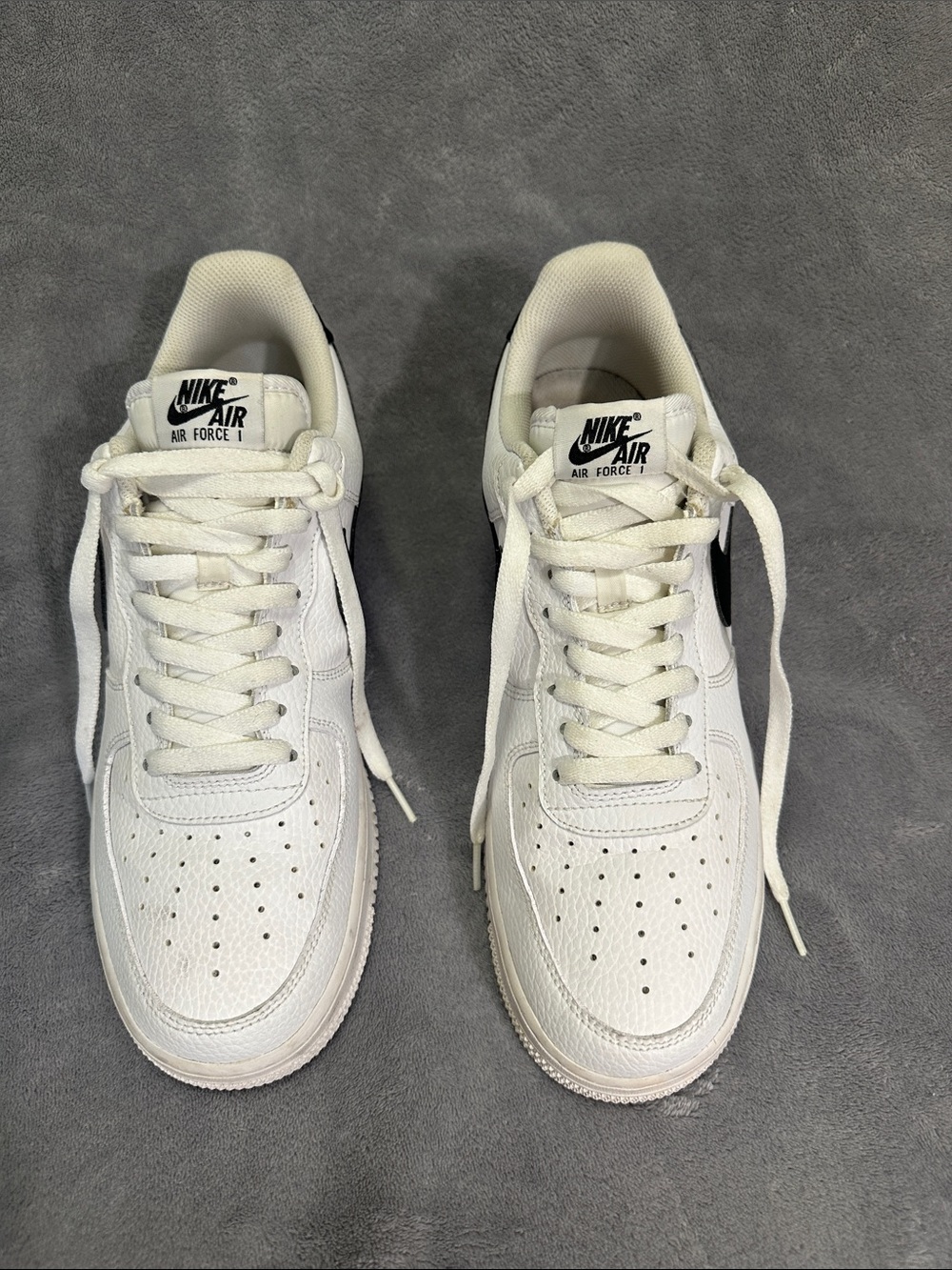 Nike Air Force 1 Low Men's Sneakers - White with Black Logo